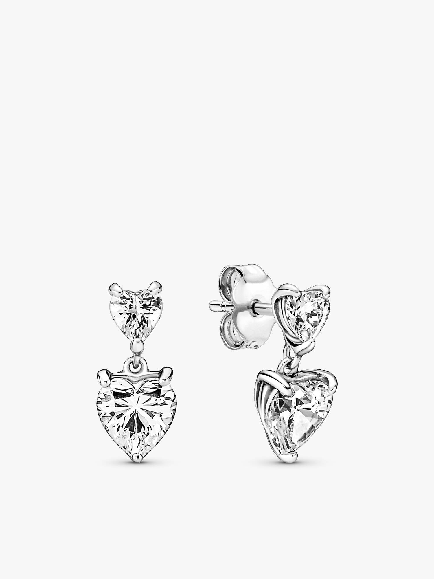 Clous d'Oreilles Scintillants Cœur Double