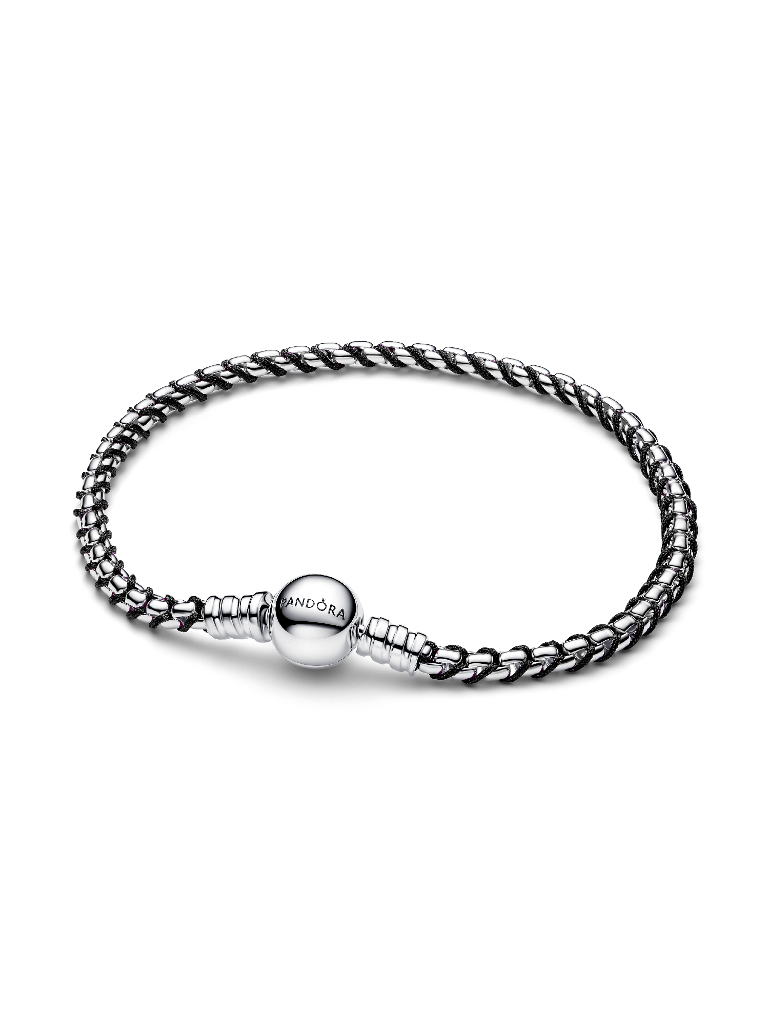 Zwart Koord Doos Schakel Armband