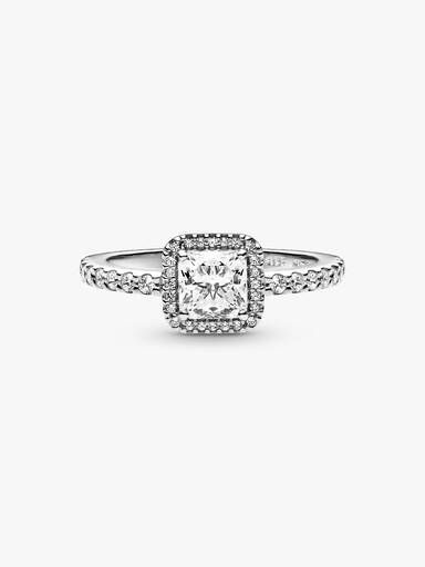 Bague Halo Scintillant Carré