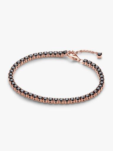 Zwarte Sprankelende Tennis Armband
