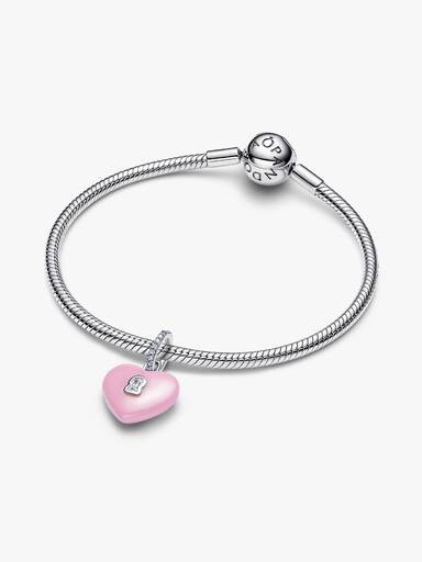 Roze Keramische Hart Hangslot Hangende Bedel