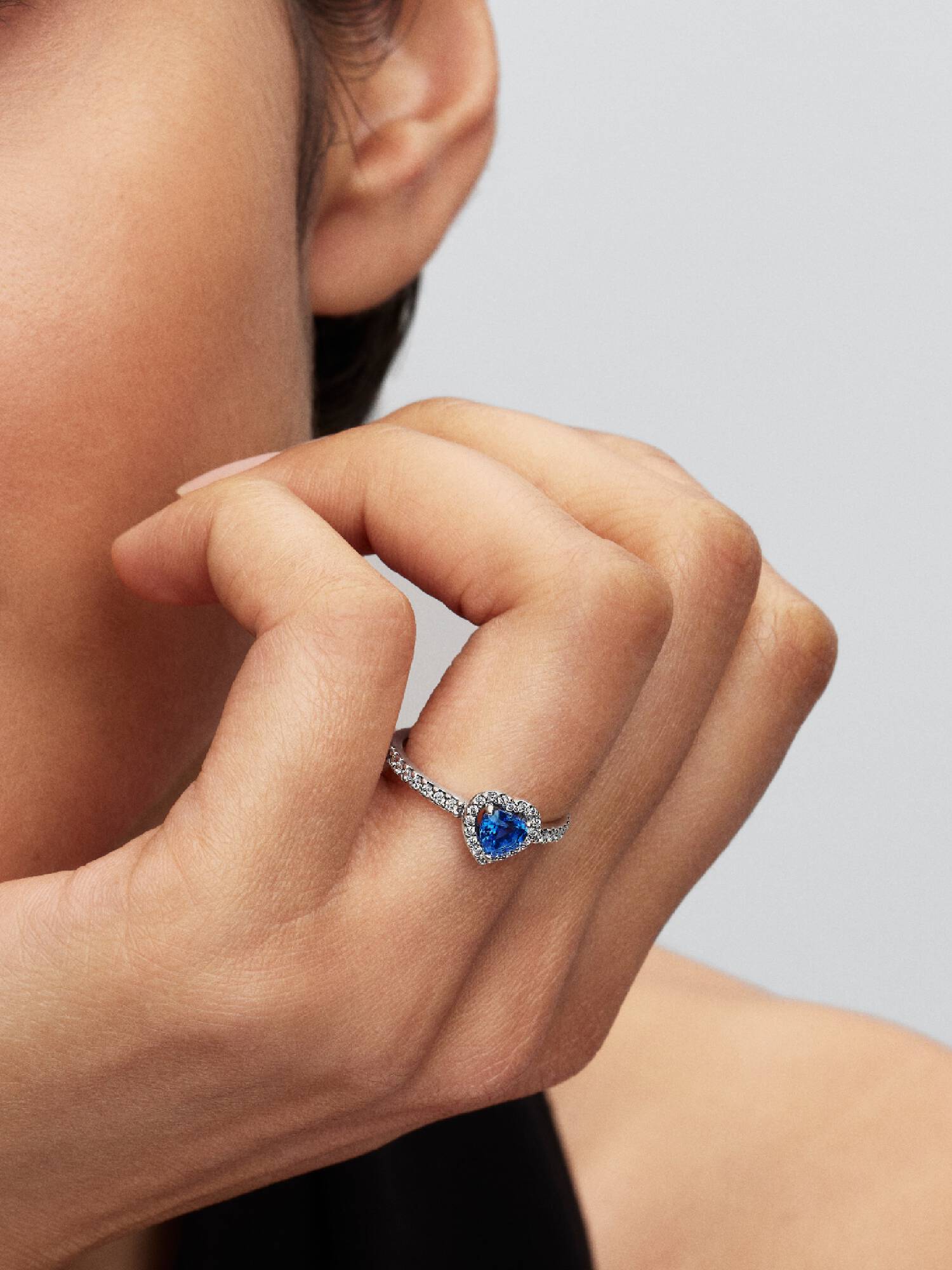 Verhoogd Prinsessenblauw Hart Ring
