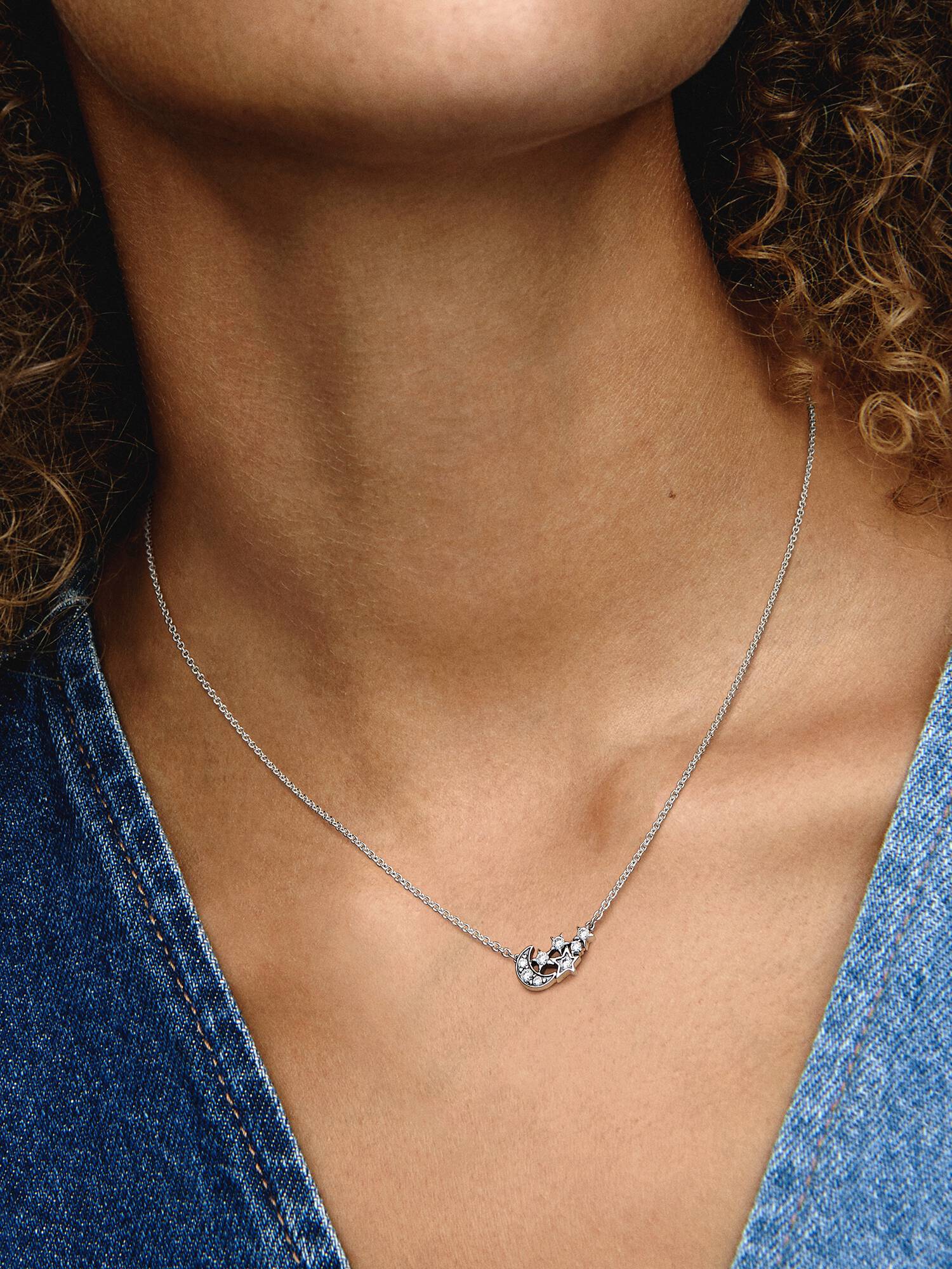 Collier Lune & Étoile Scintillantes