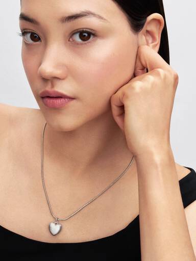 Charm Pendant Cœur Tridimensionnel Mat
