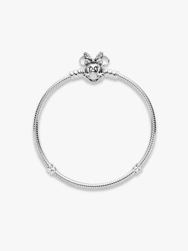 Disney Pandora Moments Pavé Minnie Mouse Snake Chain Cliparmband