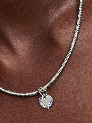 Charm pendentif bleu scintillant