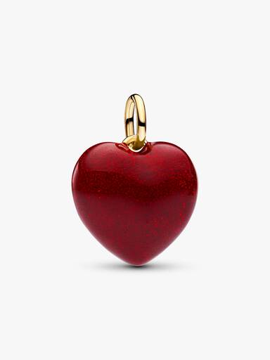 Charm Pendant Cœur Tridimensionnel Rouge