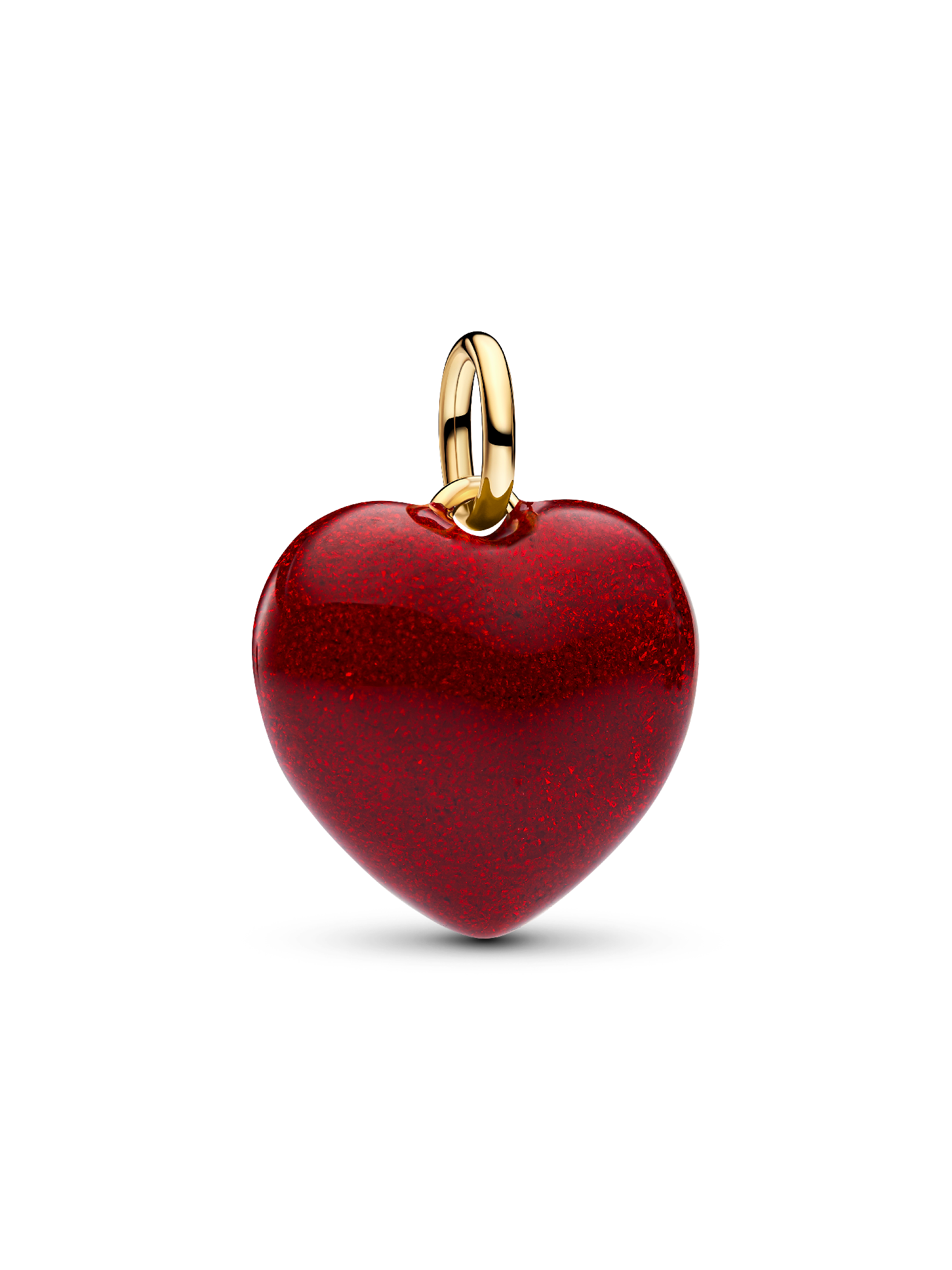 Charm Pendant Cœur Tridimensionnel Rouge
