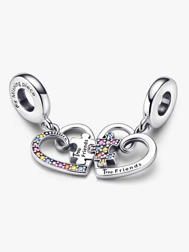 Charm Pendant Amitié Séparable Cœurs Pièce de Puzzle