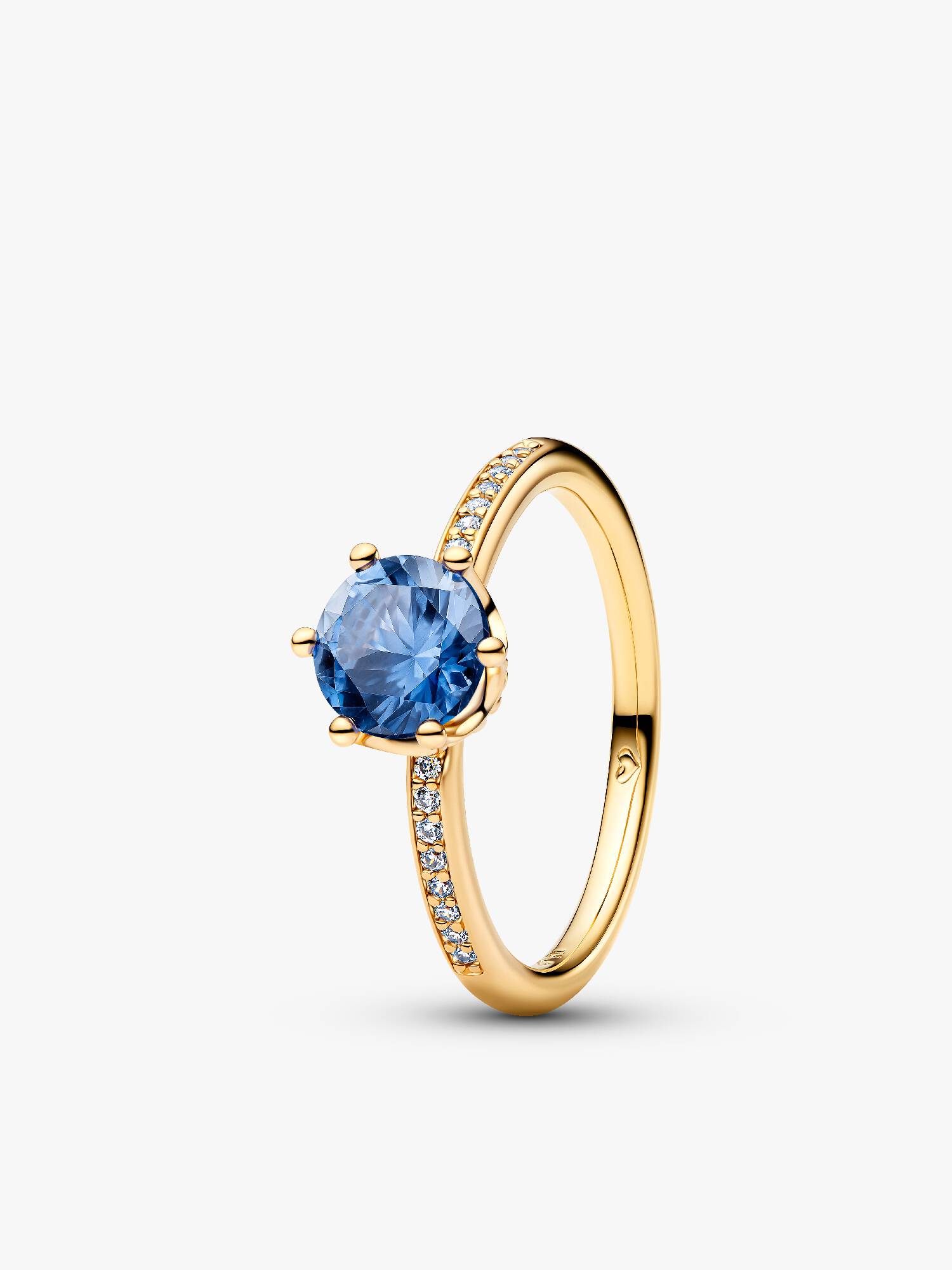 Bague Solitaire Couronne Scintillante Bleue