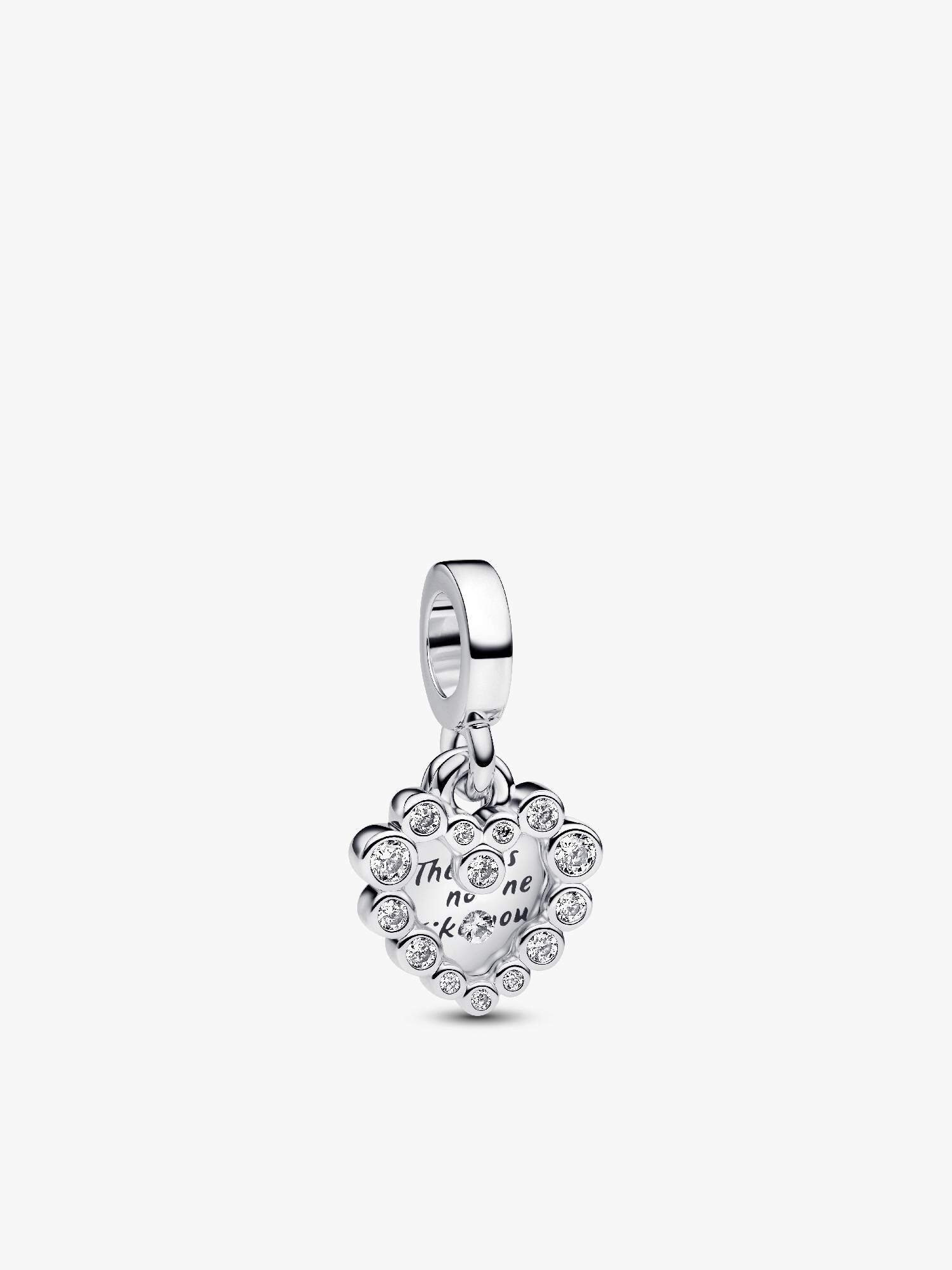Charm Pendant Double Cœur Scintillant