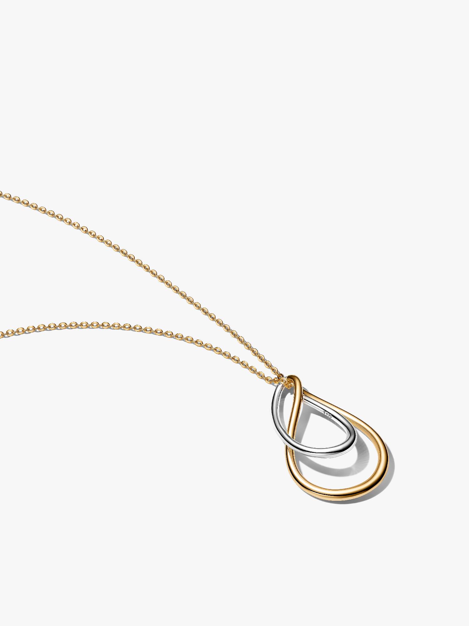 Collier à Pendentif Double Bicolore