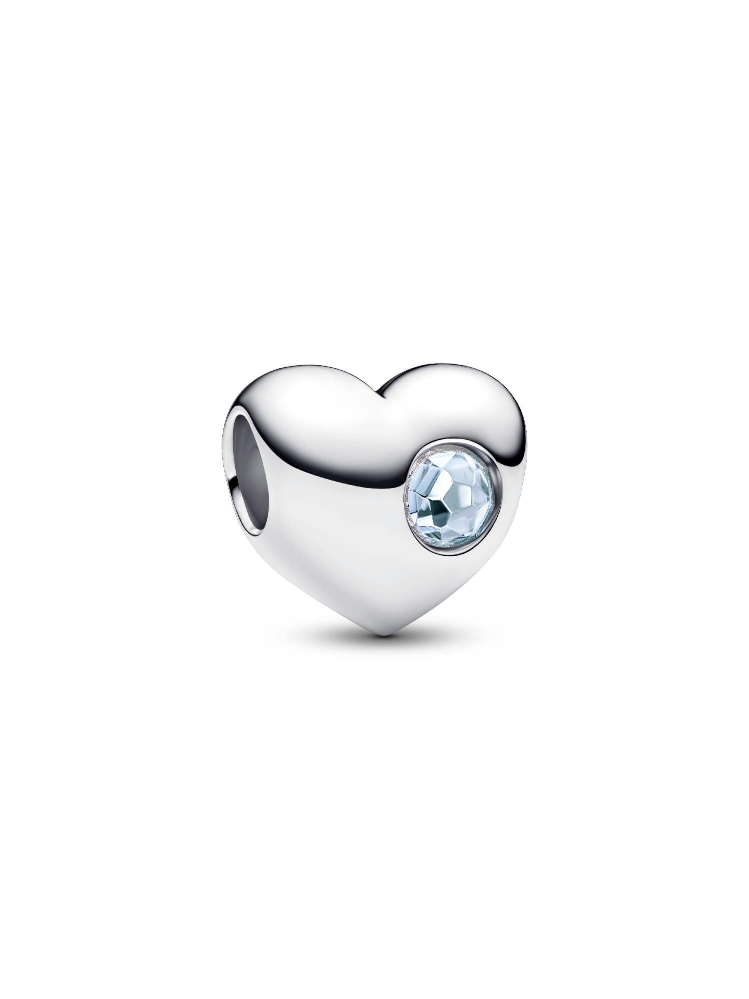 Charm Cœur Pierre Bleu Azur Mer Gravable