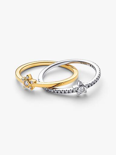 Bague Croisée Étoile Scintillante