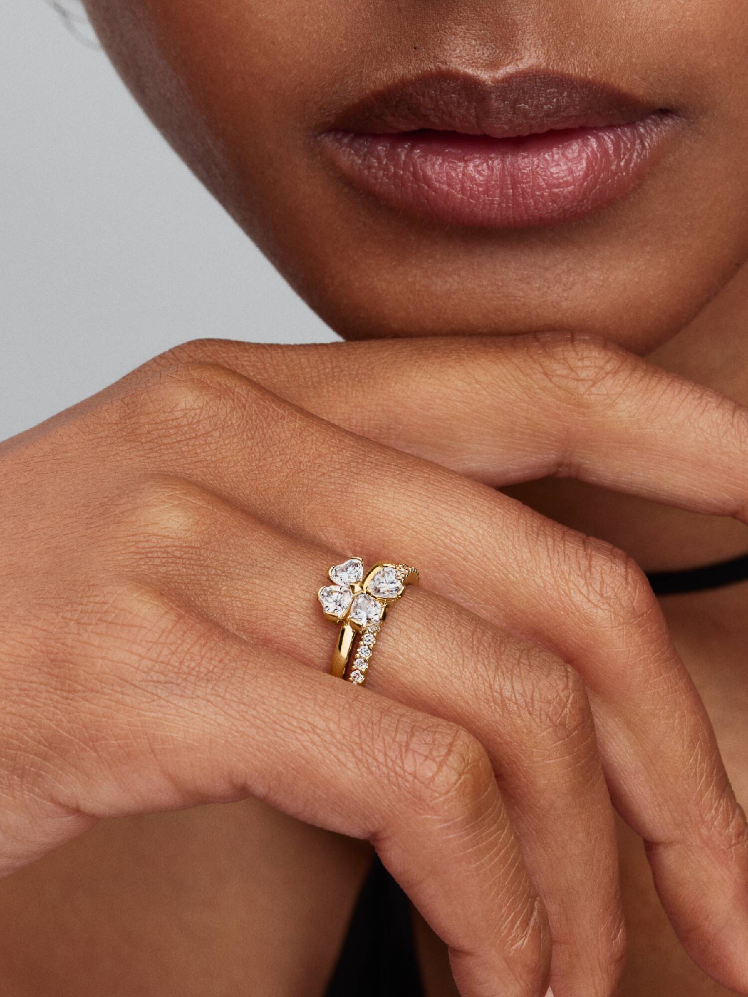 Bague Séparable Trèfle à Quatre Feuilles Scintillant