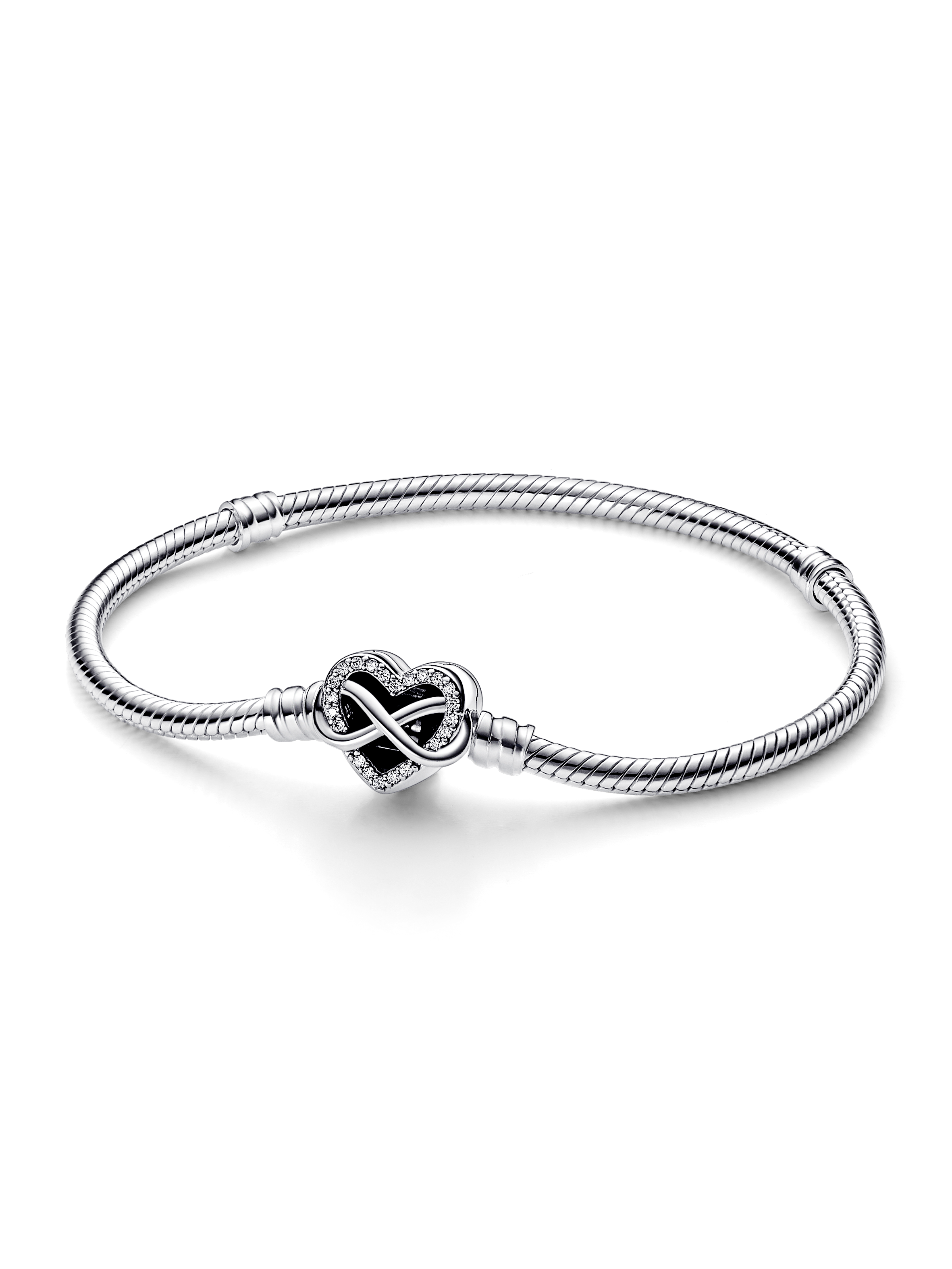 Sparkling Infinity Heart Clasp-slangenschakelarmband