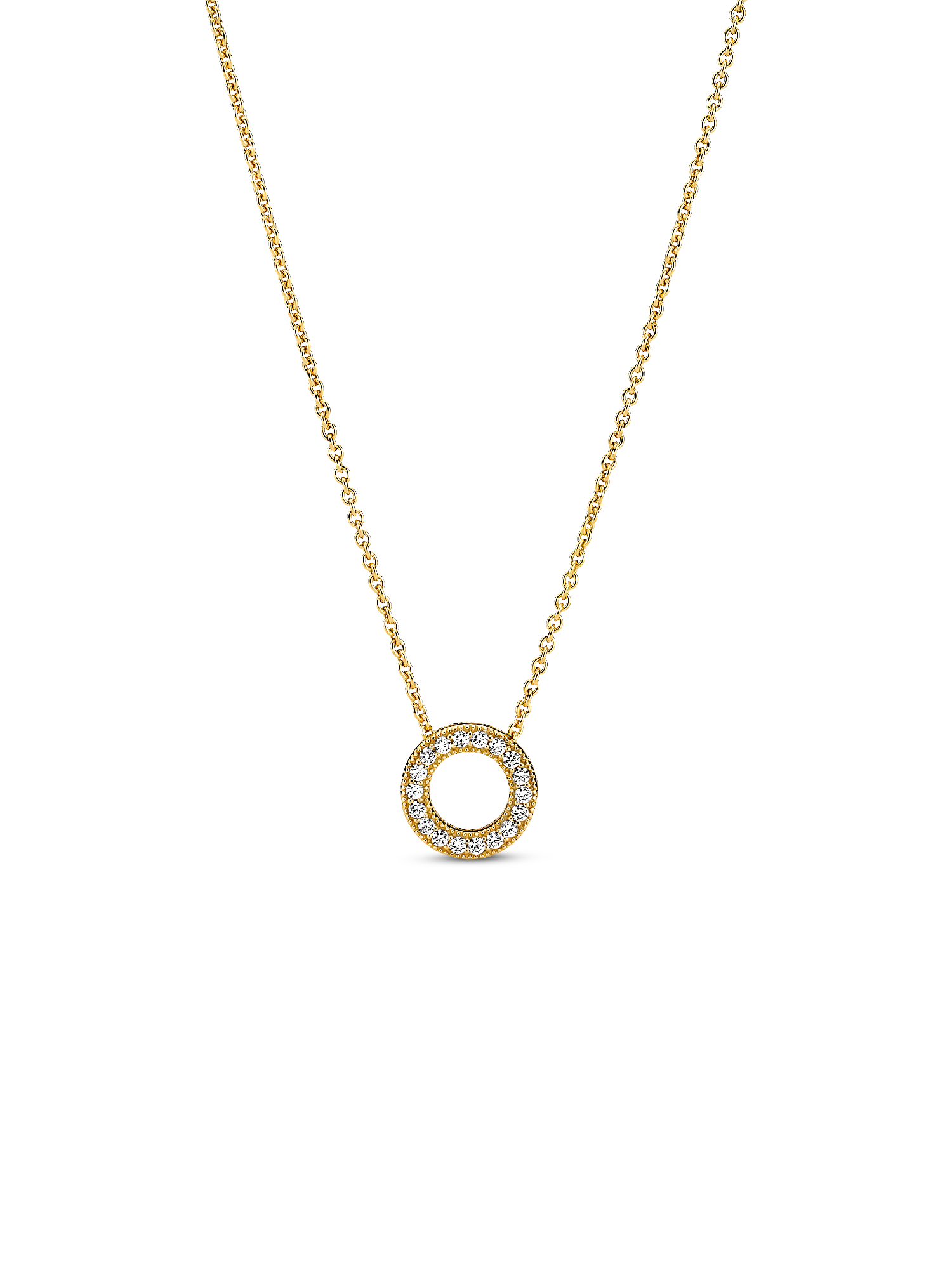 Pandora Logo Pavé Cirkel Halsketting