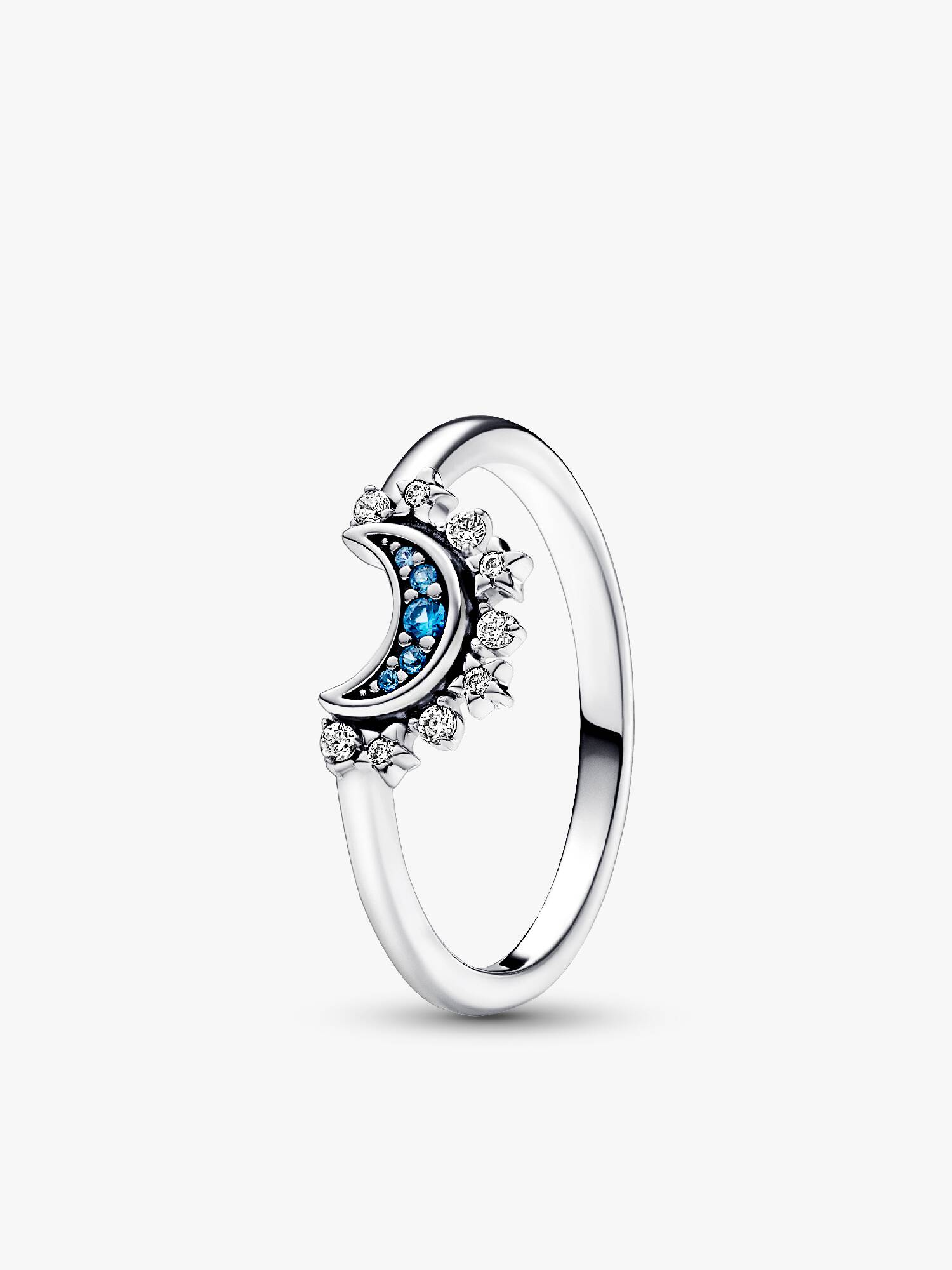 Bague Céleste Lune Scintillante Bleue