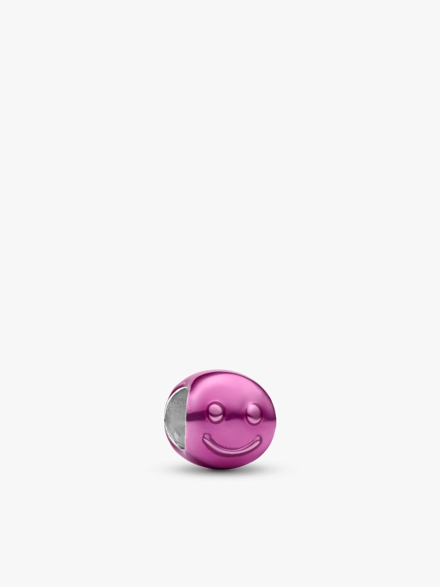 Roze blij gezicht minibedel