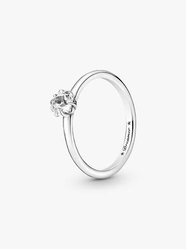 Bague Solitaire Étoile Scintillante Céleste