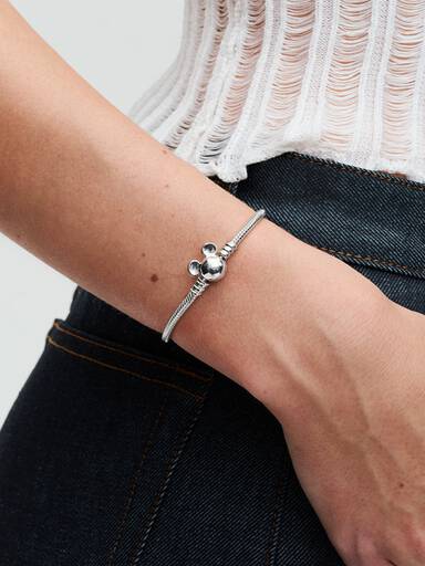 Bracelet Maille Serpent Fermoir Disney Mickey Moments