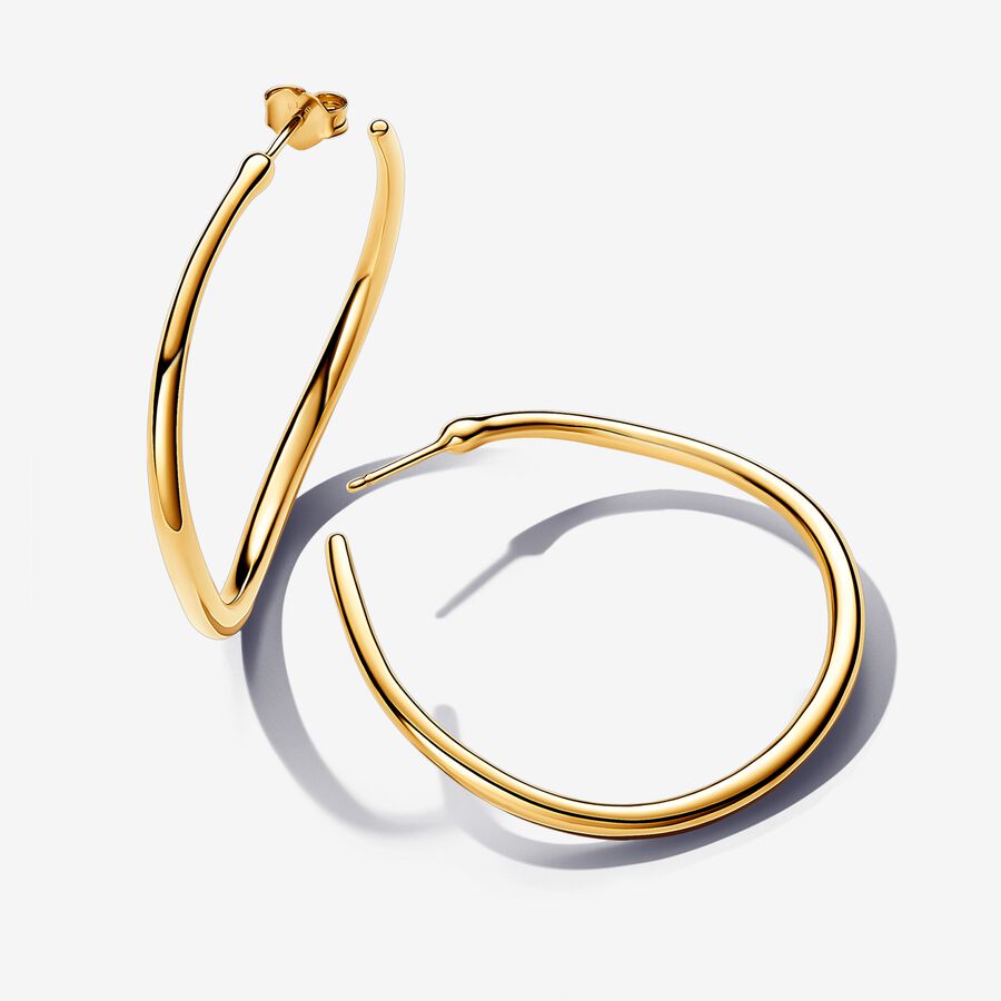 14k Gold-plated hoop earrings image number 0