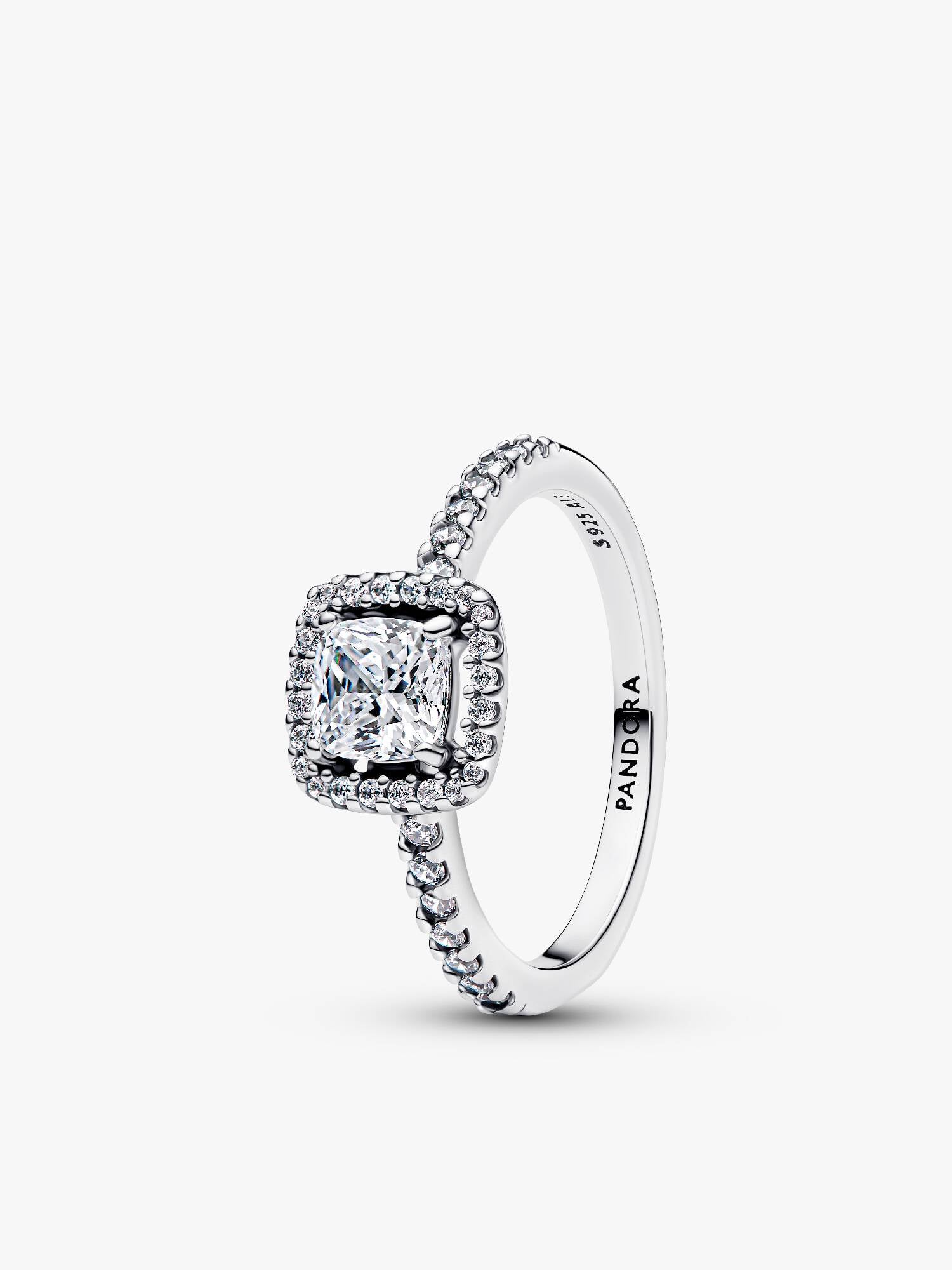 Sprankelende Vierkante Stralenkrans Ring