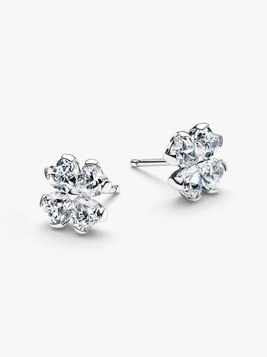 Clous d'Oreilles Trèfle à Quatre Feuilles Scintillant