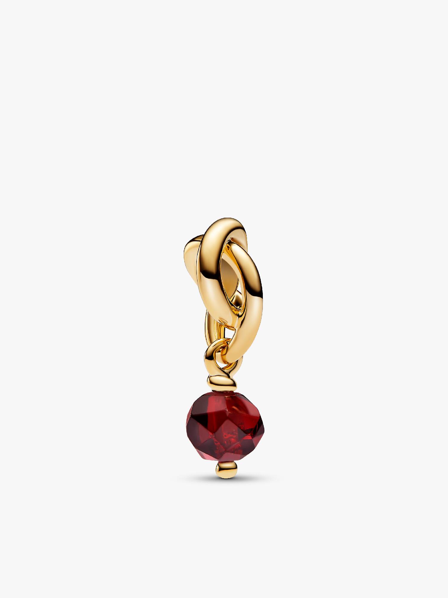 Janvier Charm Pendant Cercle de l'Éternité Rouge Facetté
