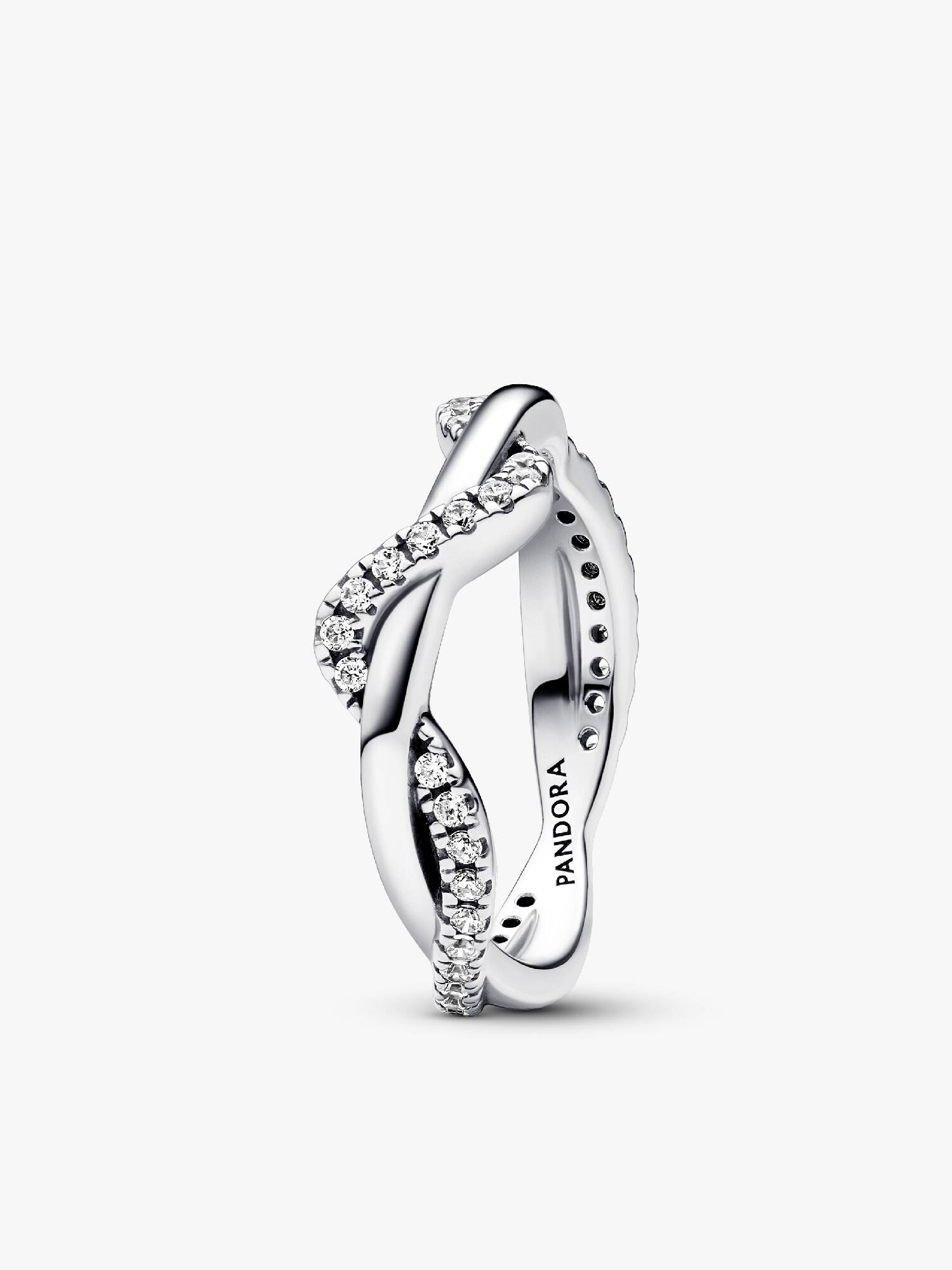 Bague Vagues Entrelacées Scintillantes