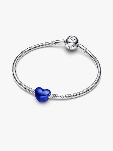 Charm Cœur Bleu Métallique