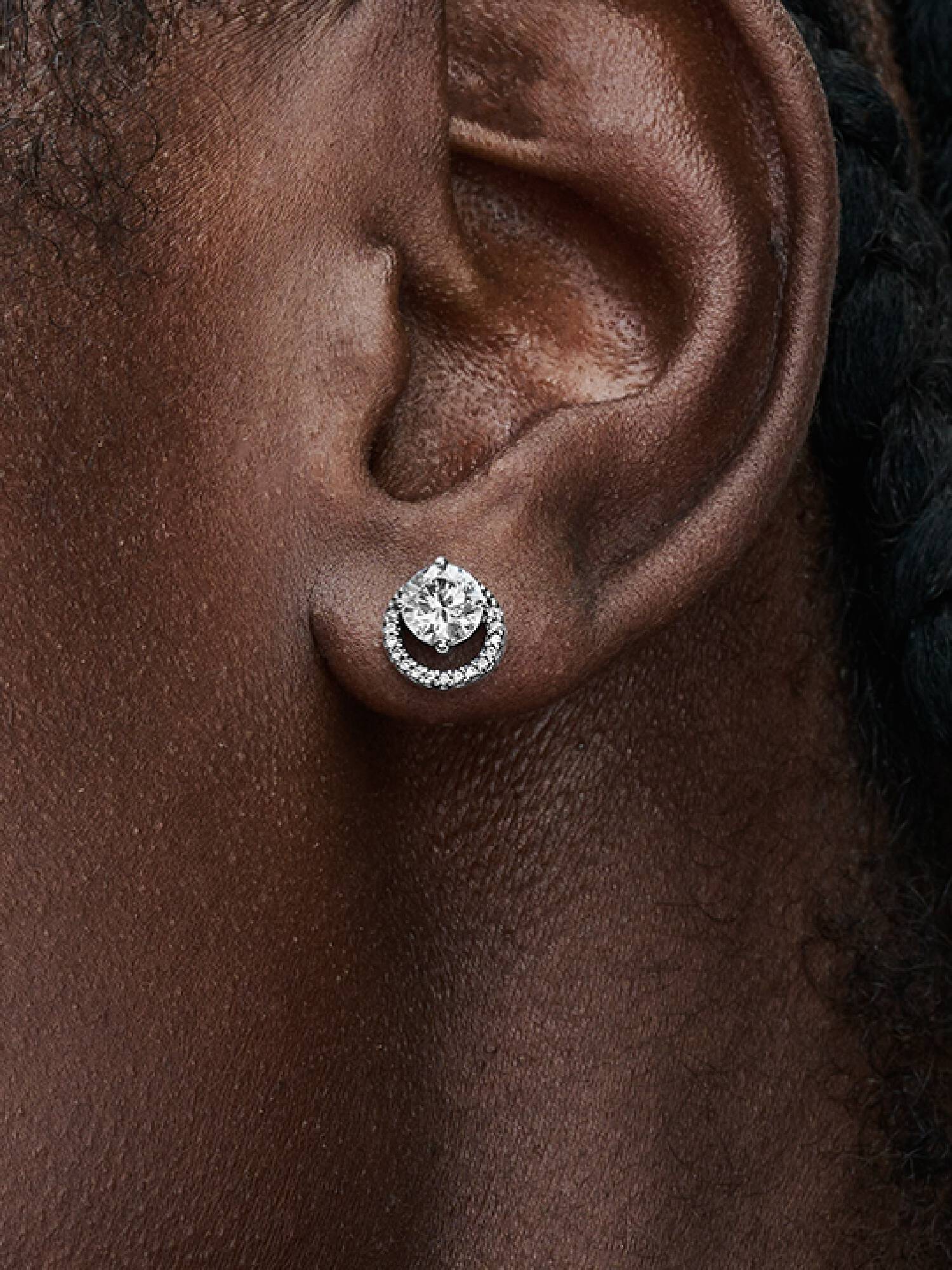 Clous d'Oreilles Halo Rond Scintillant