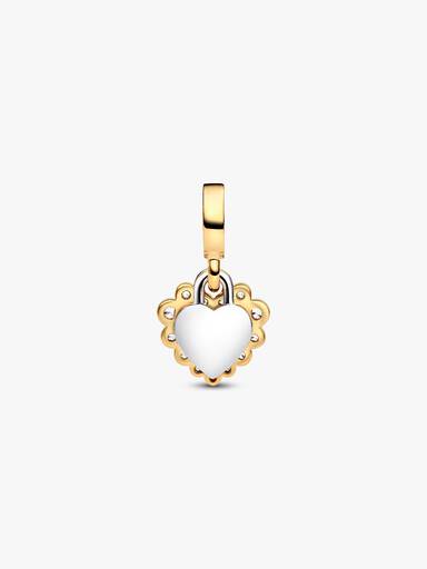 Charm Pendant Double Cœur Scintillant