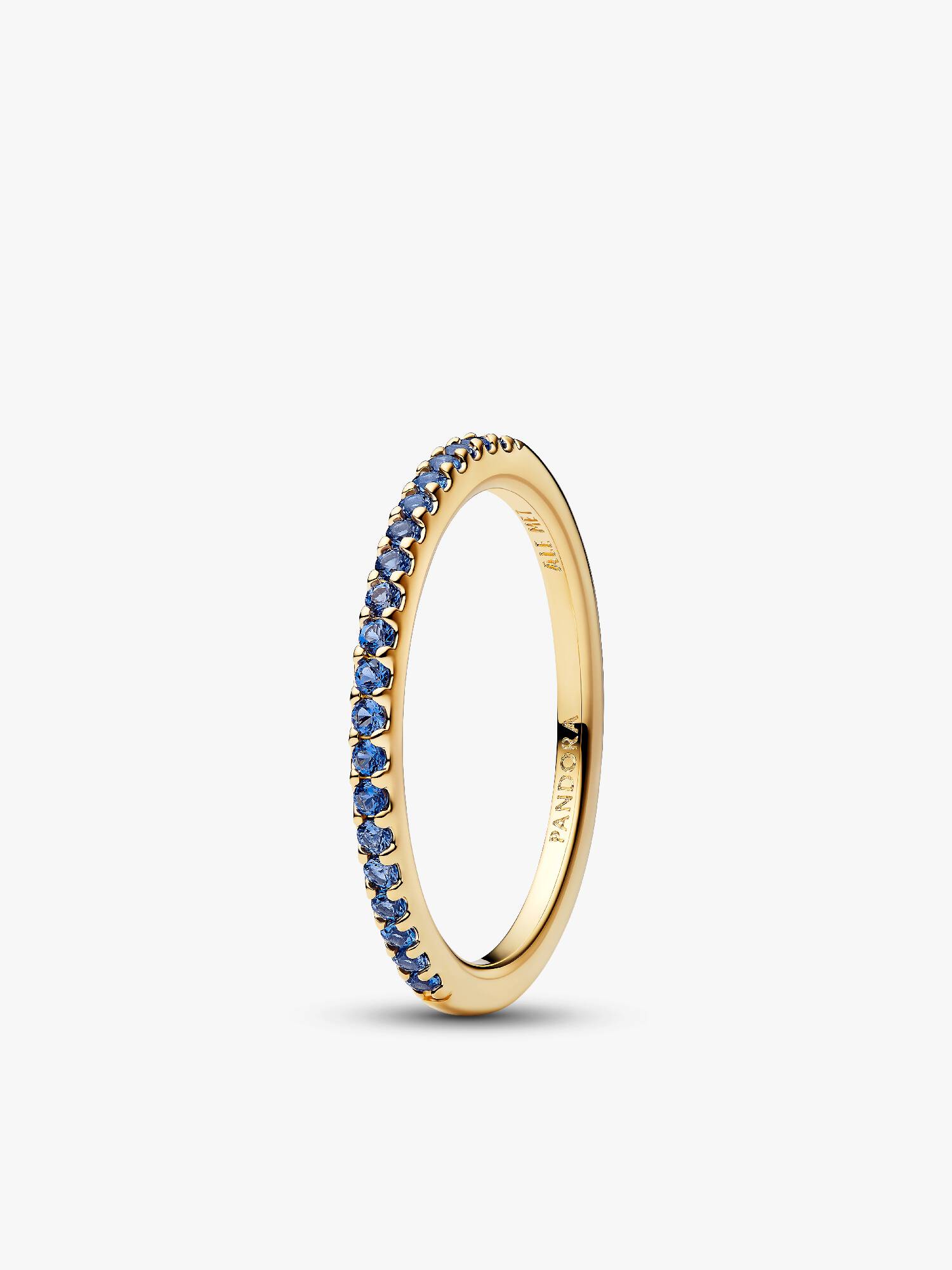 Anneau Semi-Éternité Bleu Scintillant