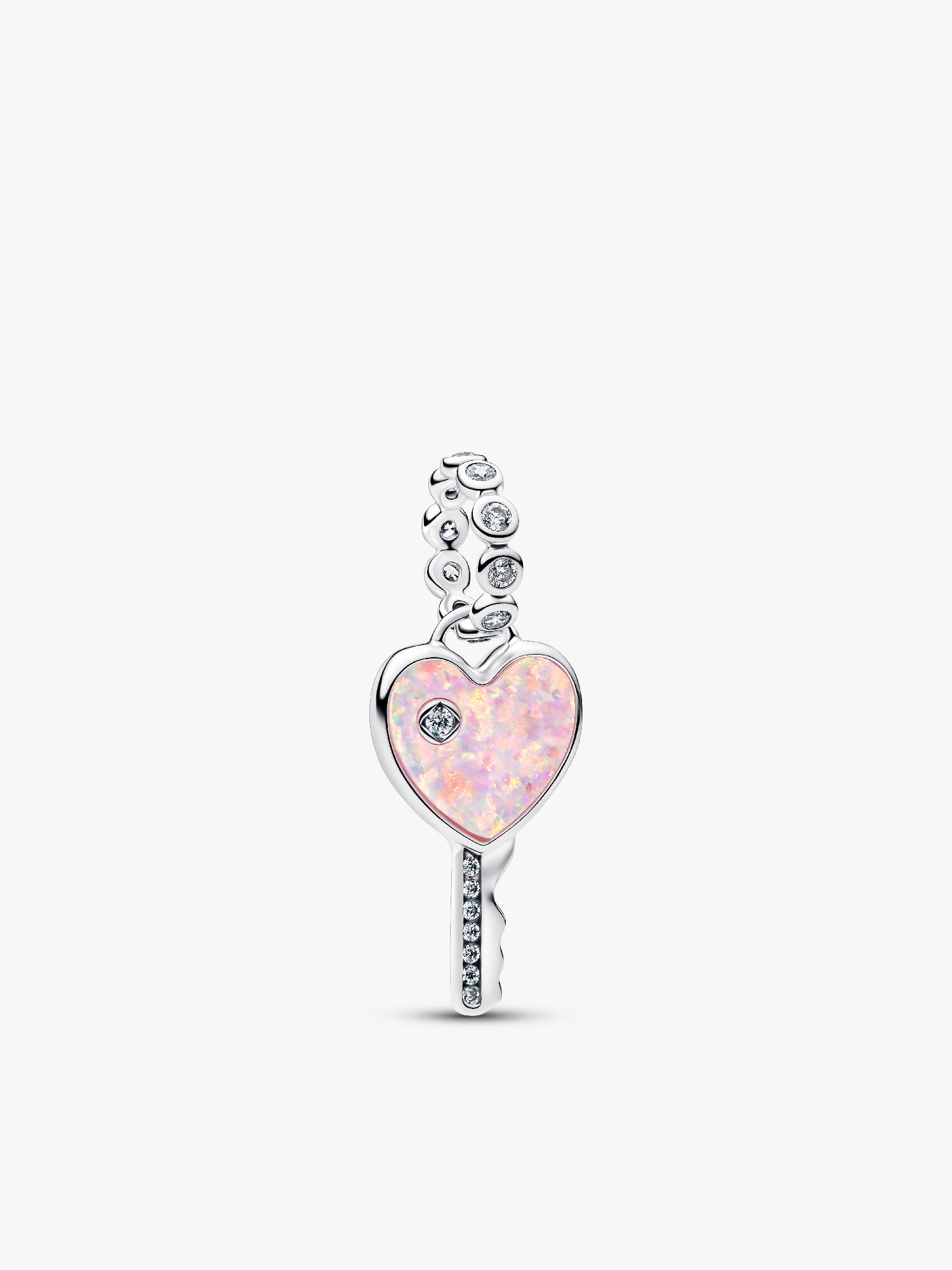 Charm Pendant Clé Cœur Opalescent