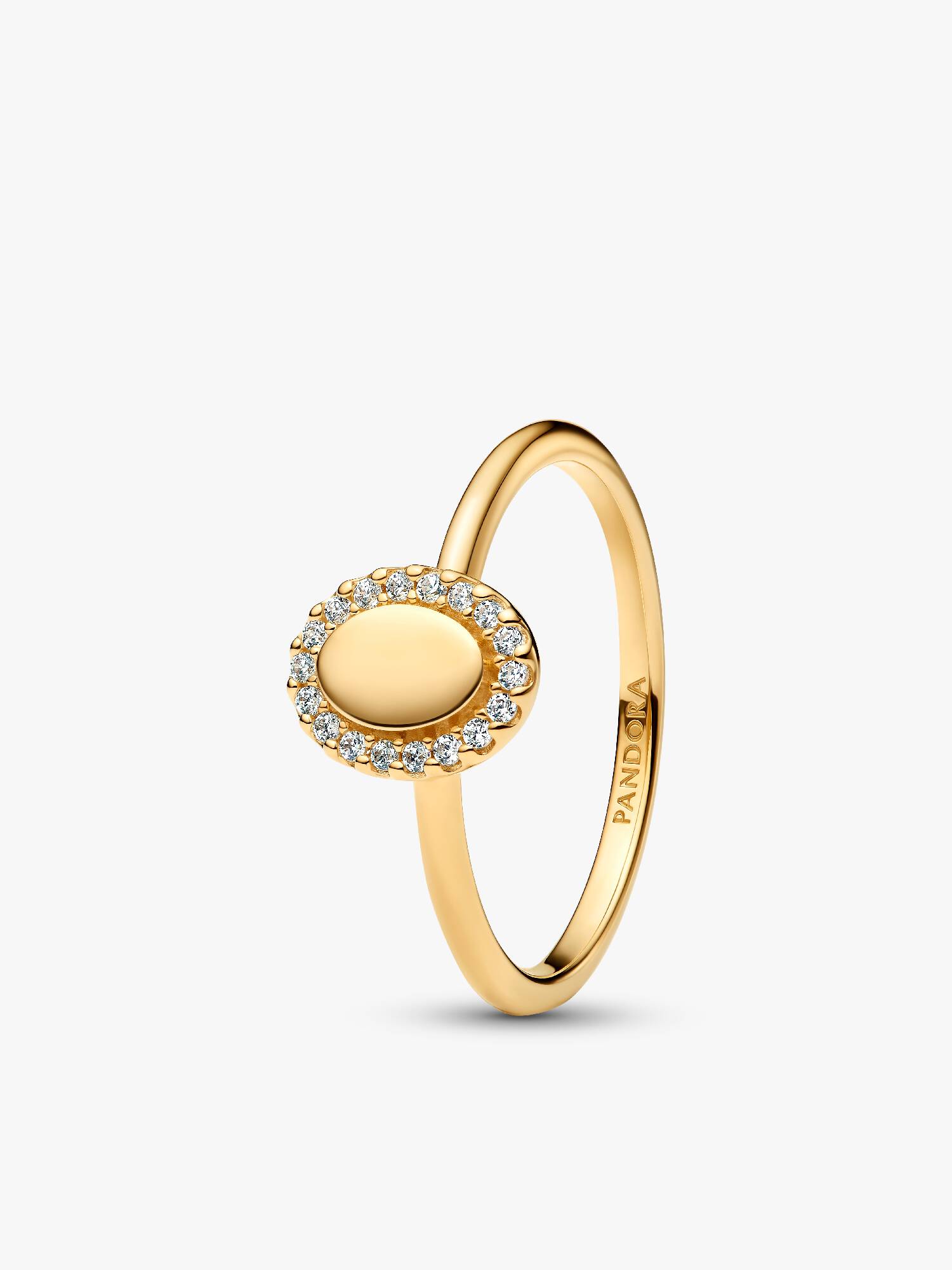 Graveerbare Ovale Halo Ring