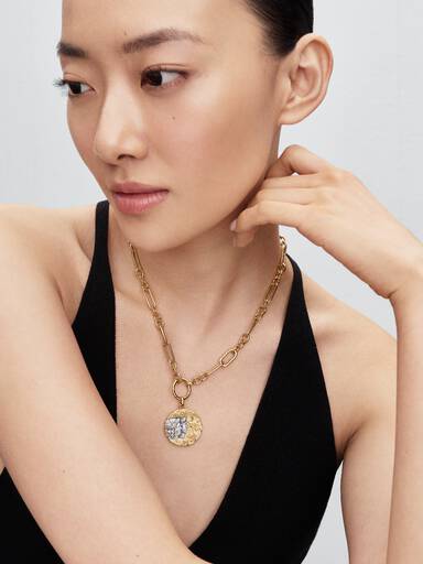 Charm Médaillon XL Zodiaque Gémeaux