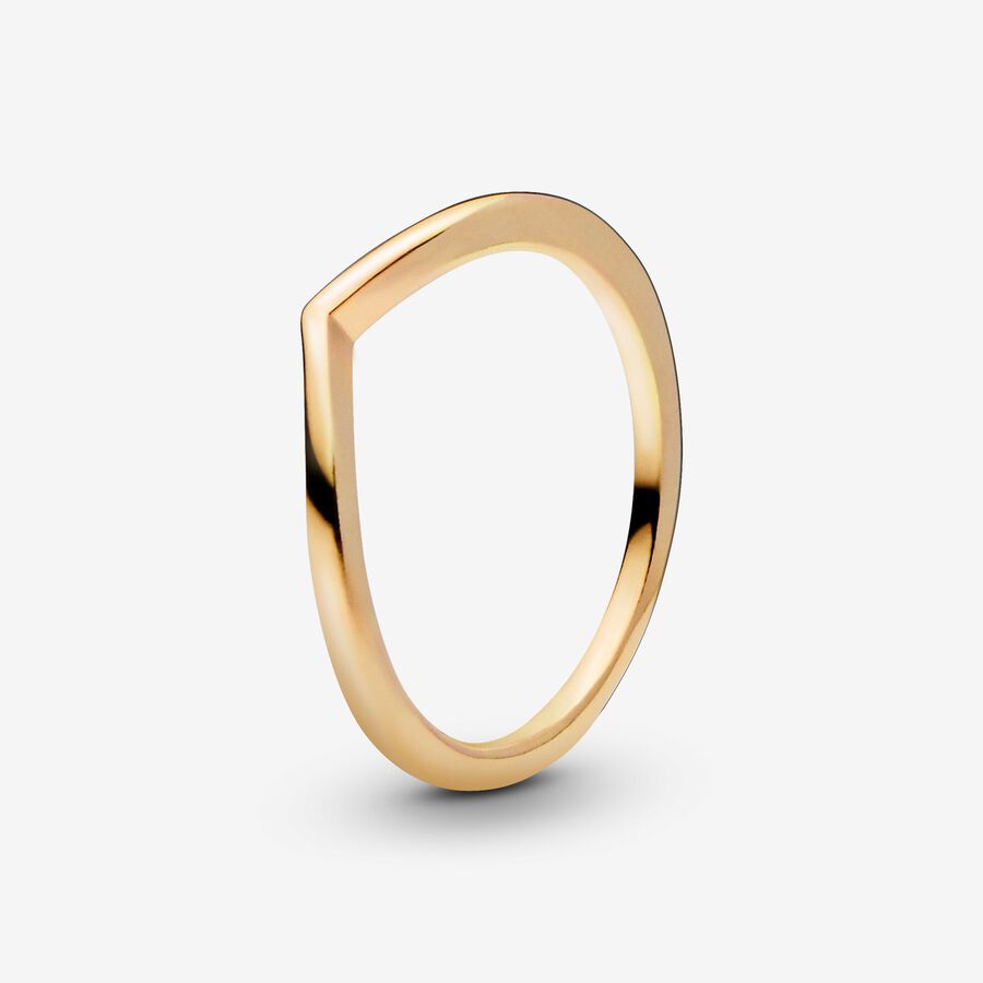 Wishbone 14k gold-plated ring image number 0