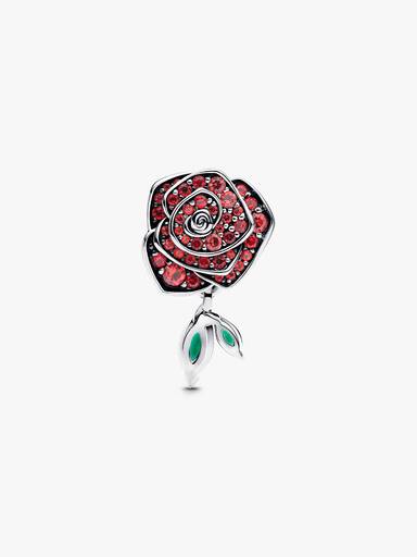 Charm Rose en Fleur Scintillante