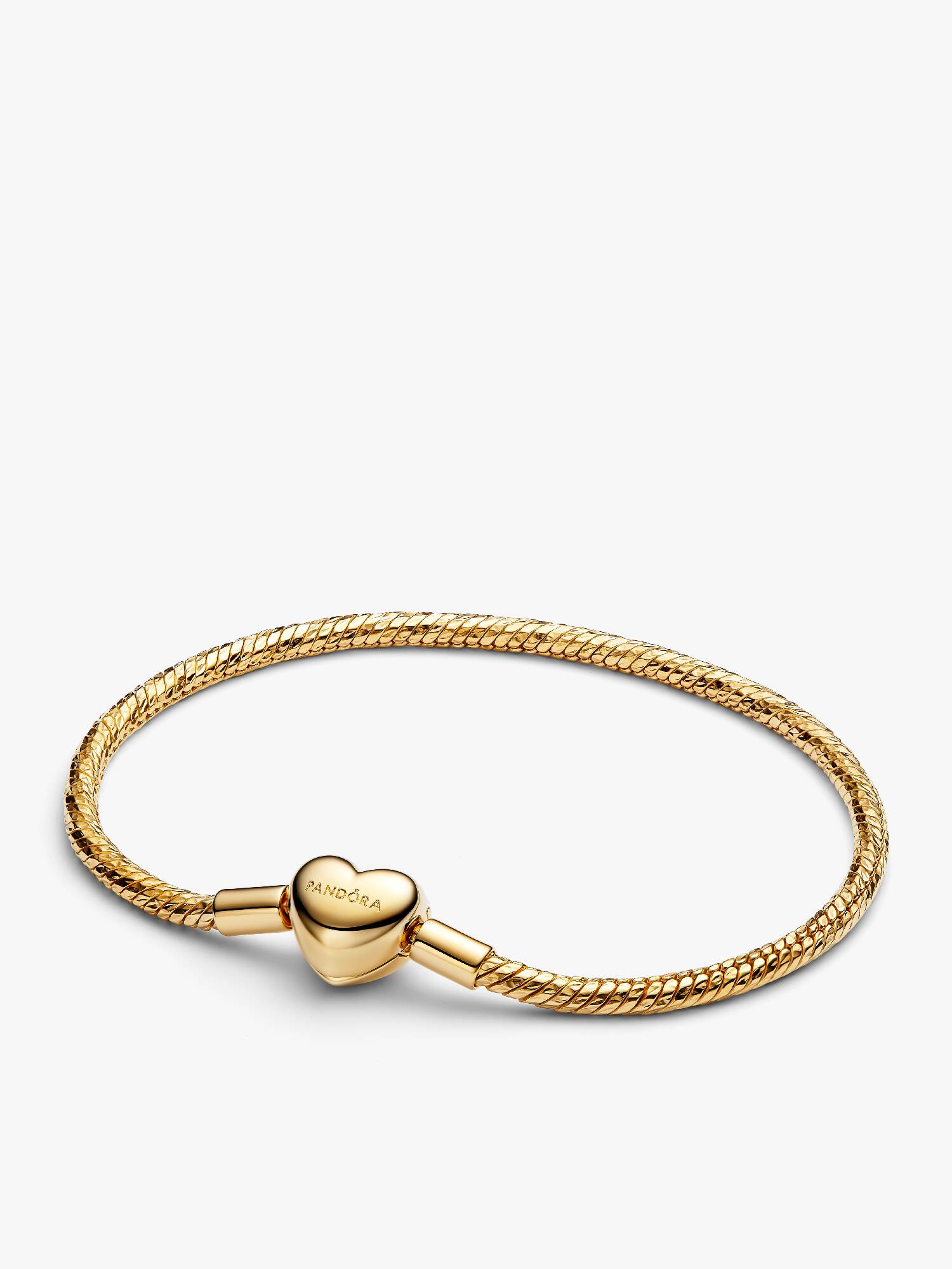 Bracelet Maille Serpent Facetté Fermoir Cœur
