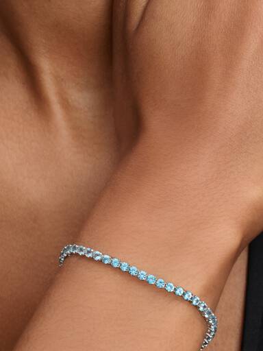 Bracelet Rivière Bleu Clair Scintillant