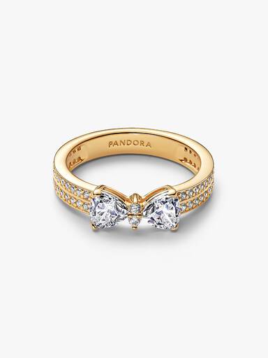 Bague Double Rang Nœud Scintillant