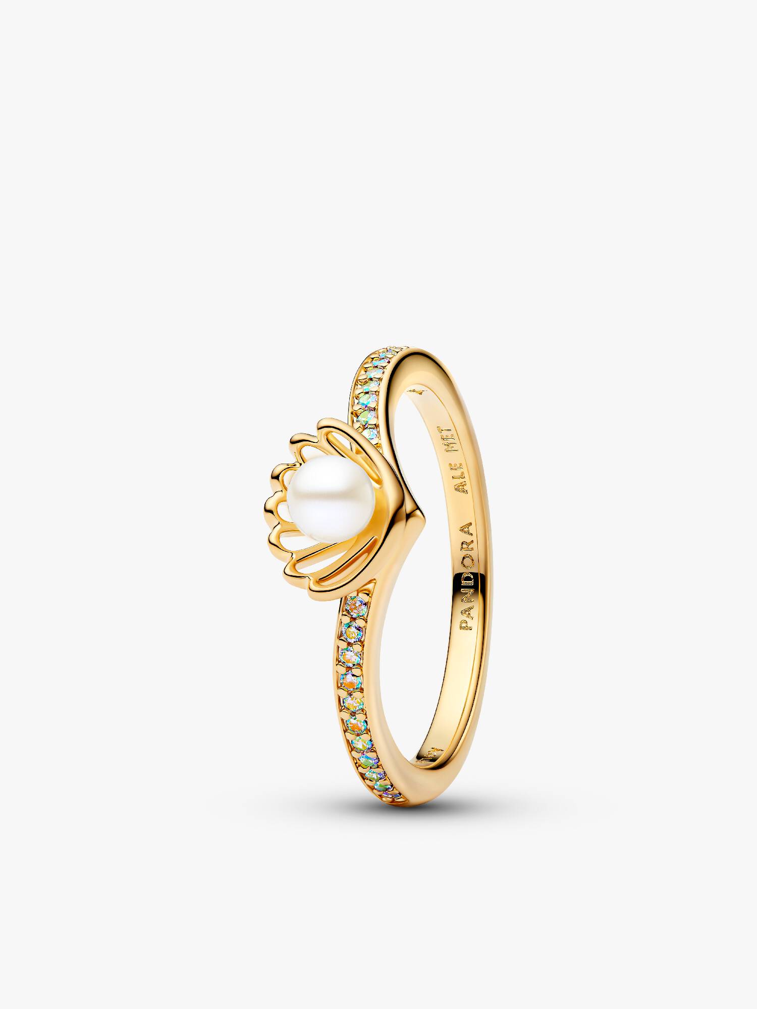 Bague Perle de Culture d’Eau Douce Traitée Princesse Disney Arielle Coquillage