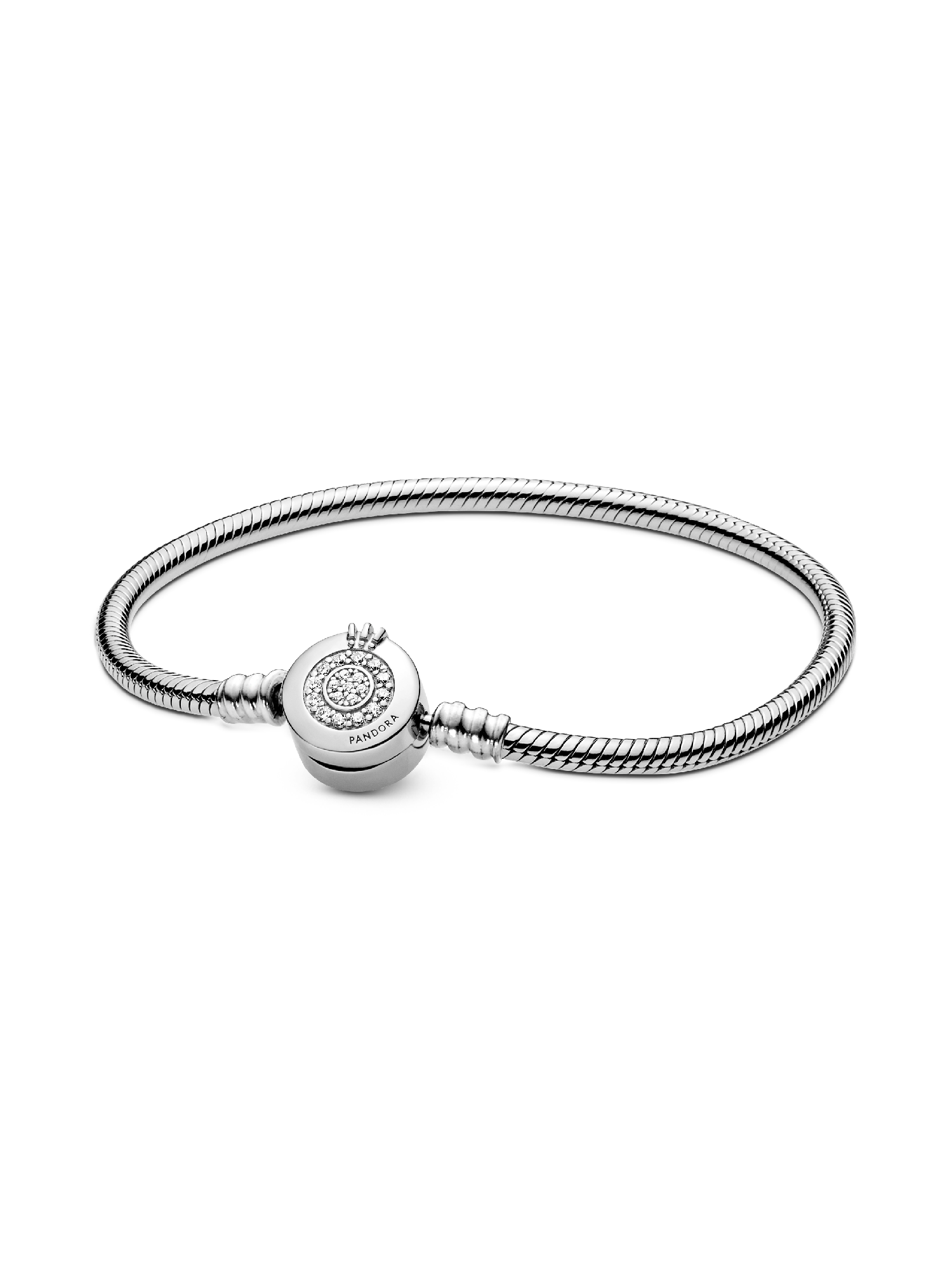 Sprankelende Crown O snake chain-armband