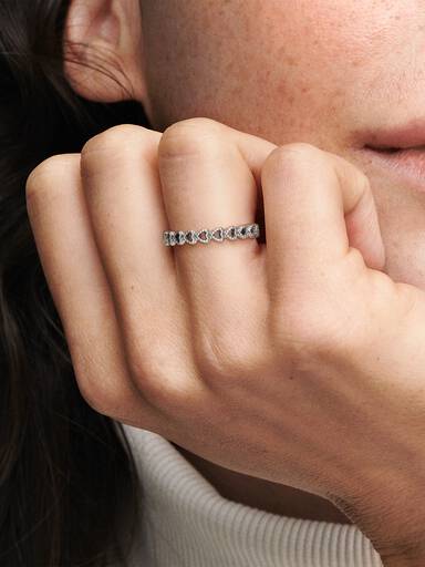 Bague ribambelle de cœurs