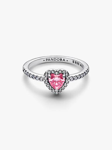 Bague Cœur Rose Surélevé