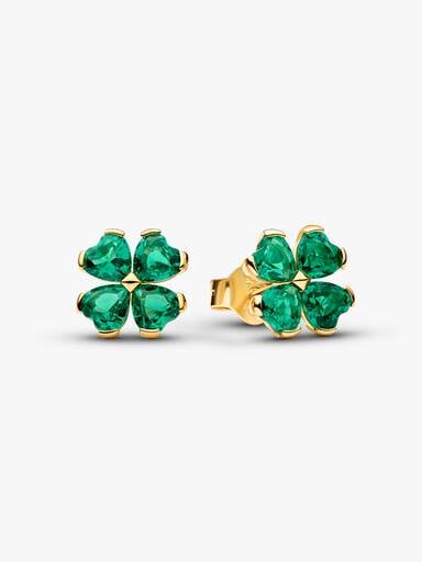 Clous d’Oreilles Trèfle à Quatre Feuilles Vert