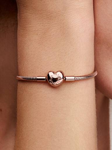 Slangenschakelarmband met hartvormige sluiting