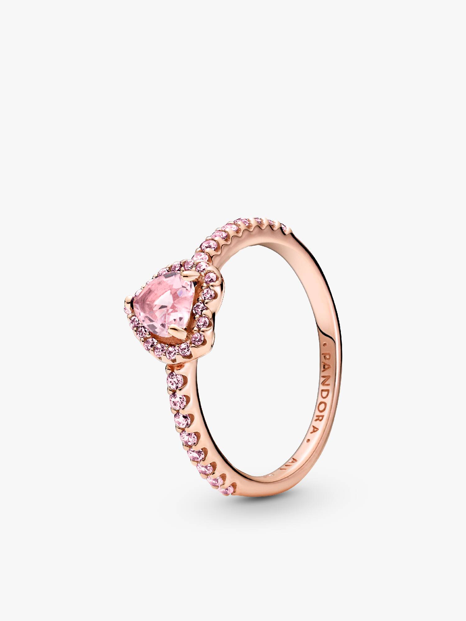 Bague Cœur Surélevé Scintillant