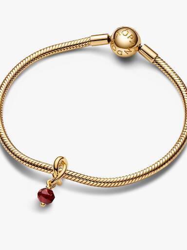 Janvier Charm Pendant Cercle de l'Éternité Rouge Facetté